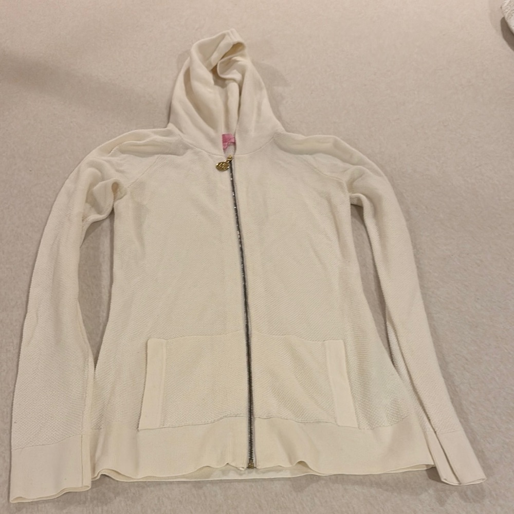 Lilly Pulitzer Women's Cream Hooded Jacket size Small